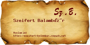 Szeifert Balambér névjegykártya